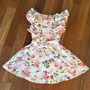 GB Girls Pink and Green Floral Dress